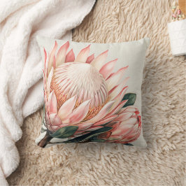 Rosa Protea Aquarell Romantische Blüten Kissen