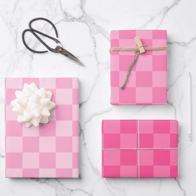 rosa Prüfmuster Geschenkpapier Set (Vorderseite)