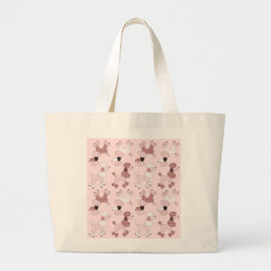 Rosa Pudel auf Parade-Tasche Jumbo Stoffbeutel