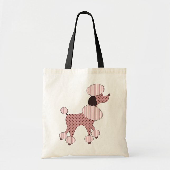 Rosa Pudel auf Parade-Tasche Tragetasche (Vorne)