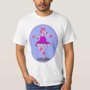 Rosa Pudel-Ballerina-Shirt T-Shirt