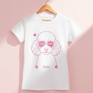 Rosa Pudel-T-Shirt mit Namen Personalisiertes Ge T-Shirt