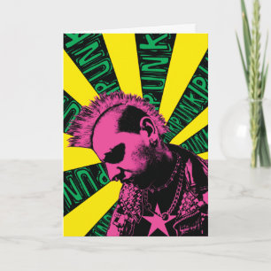 Rosa Punk Rock Card Karte