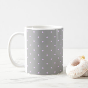 Rosa Punkt Grauer Hintergrund Elegante Polka-Punkt Kaffeetasse
