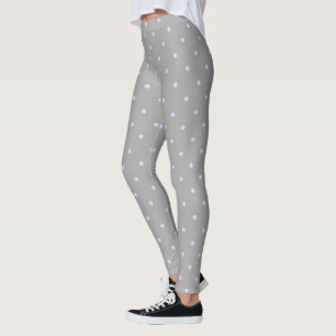 Rosa Punkt Grauer Hintergrund Eleganter Tupfen Gep Leggings