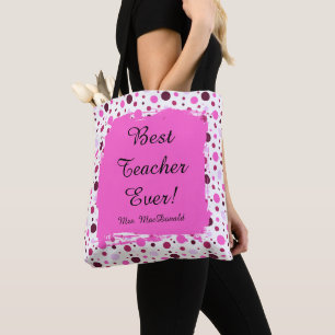 Rosa Punkte beste Lehrerin aller Zeiten Geschenk