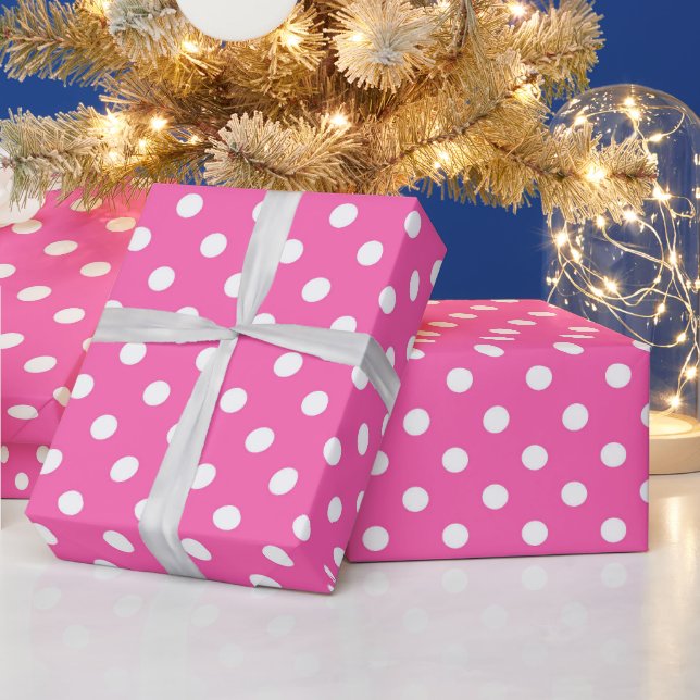Rosa Punkte Brustkrebs-Bewusstseinsmuster Geschenkpapier (Feiertage)