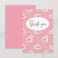 Rosa Punkte flatter Danke Karte