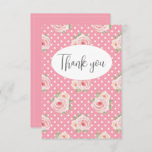Rosa Punkte flatter Danke Karte
