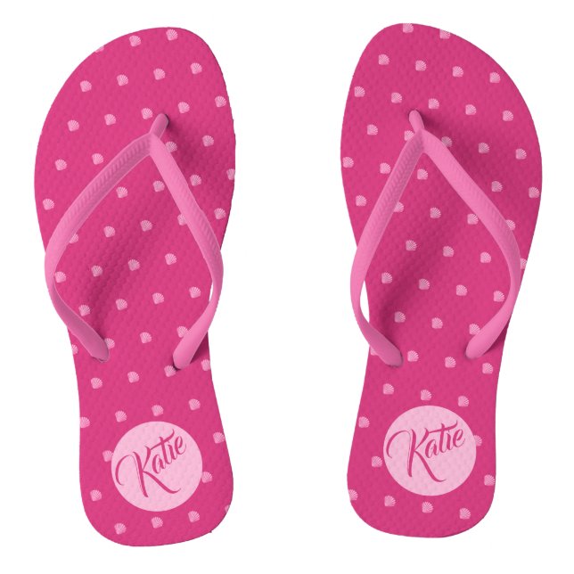 Rosa Punkte - Flip Flops (Fußbett)