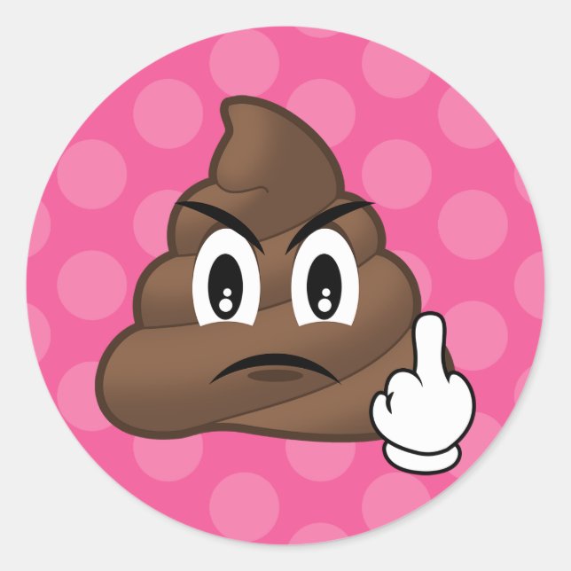 Rosa Punkte Middle Finger Kack Emoji Stickers (Vorderseite)