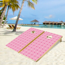 Rosa Punkte Muster Corn hole Set