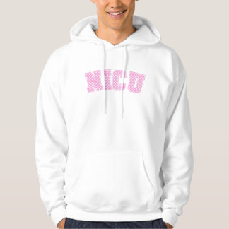 Rosa Punkte NICU Krankenschwester Rosa Varsity Buc Hoodie