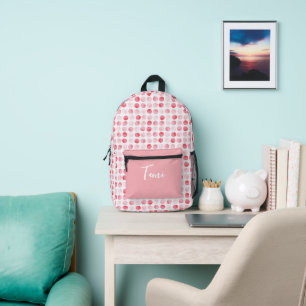 Rosa Punkte Personalisiert Bedruckter Rucksack