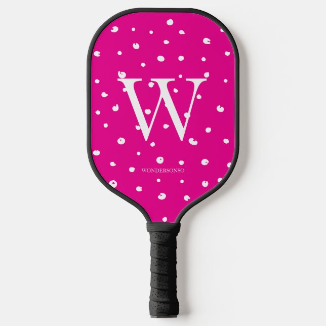 Rosa Punkte Pickleball Schläger (Vorderseite)