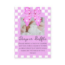 Rosa Punkte-Schleifen Gingham Karo-Baby-Party