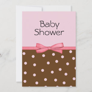 Rosa punktiert Babyparty-Einladungen Einladung