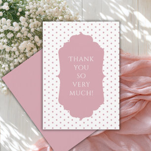 Rosa Punktierte Shabby Chic Vintage Dankeskarte