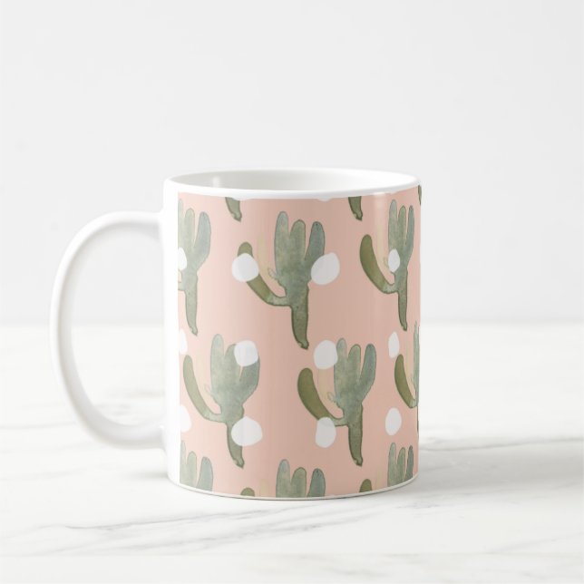 rosa Punktkaktus Kaffeetasse (Links)