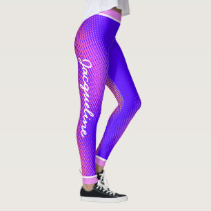 rosa Punktmuster mit dem Namen auf LICHTEM VIOLET Leggings