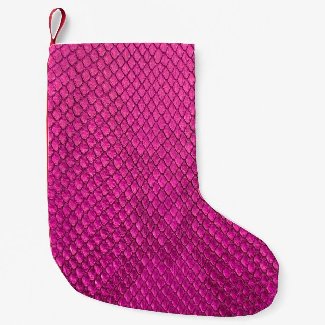 Rosa Python-Schlangenhauttextur Kleiner Weihnachtsstrumpf (Vorderseite)