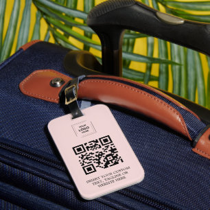 Rosa QR-Branding im Blush-Stil Gepäckanhänger