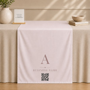 Rosa QR-Code Geschäft Tischläufer Banner Wandteppich