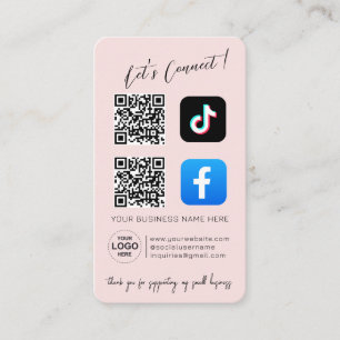 Rosa QR-Code-Geschäftskarte für soziale Medien Visitenkarte