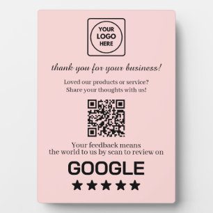 Rosa QR-Code   Google Business-Bewertung anzeigen Fotoplatte