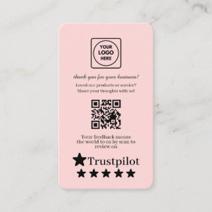 Rosa QR-Code   Trustpilot Bewertungen Benutzerfeed Visitenkarte
