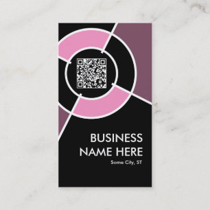 rosa QR Code und Logoziel Visitenkarte