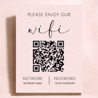 Rosa QR Code Weiß Bitte genießen Sie unsere Wifi
