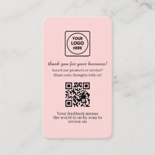 Rosa QR   Kundenfeedback Individueller Link für Be Visitenkarte