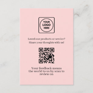 Rosa QR   Kundenfeedback- und Bewertungslink Begleitkarte