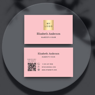 Rosa QR-Logo Visitenkarte
