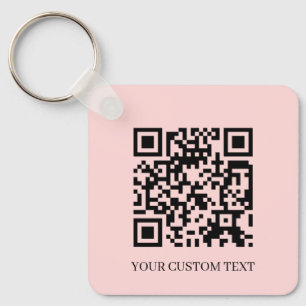 Rosa QR   Minimalistischer Schlüsselanhänger mit i