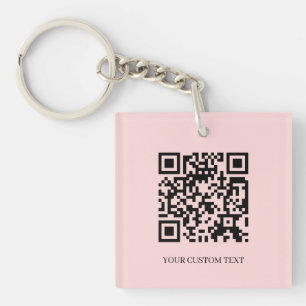 Rosa QR   Minimalistisches benutzerdefiniertes Tex Schlüsselanhänger