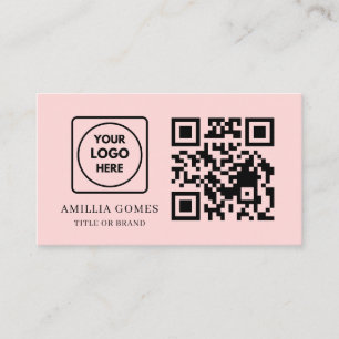 Rosa QR   Minimalistisches feminines Kontaktdesign Visitenkarte