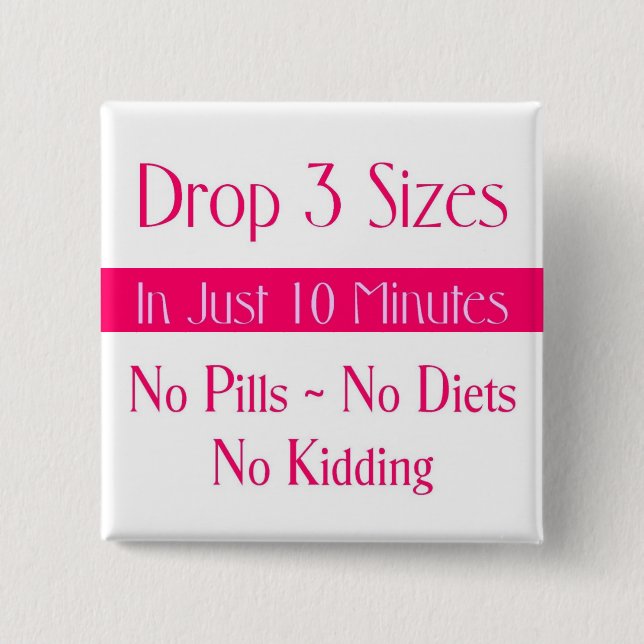 Rosa Quadrat des Tropfen-3 Button (Vorderseite)