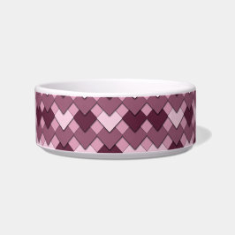 Rosa Quadrat- und Diamant-Harlekin-Muster Napf