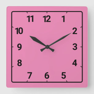 rosa quadratische wanduhr