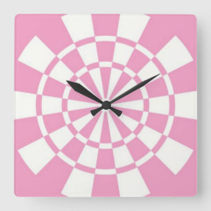 Rosa Quadratische Wanduhr