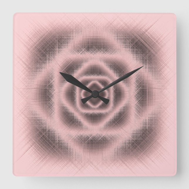 ROSA QUADRATISCHE WANDUHR (Vorderseite)