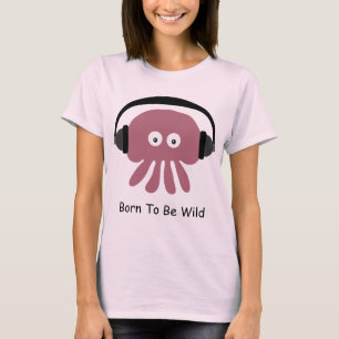 Rosa Quallen DJ geboren, wilder T - Shirt zu sein