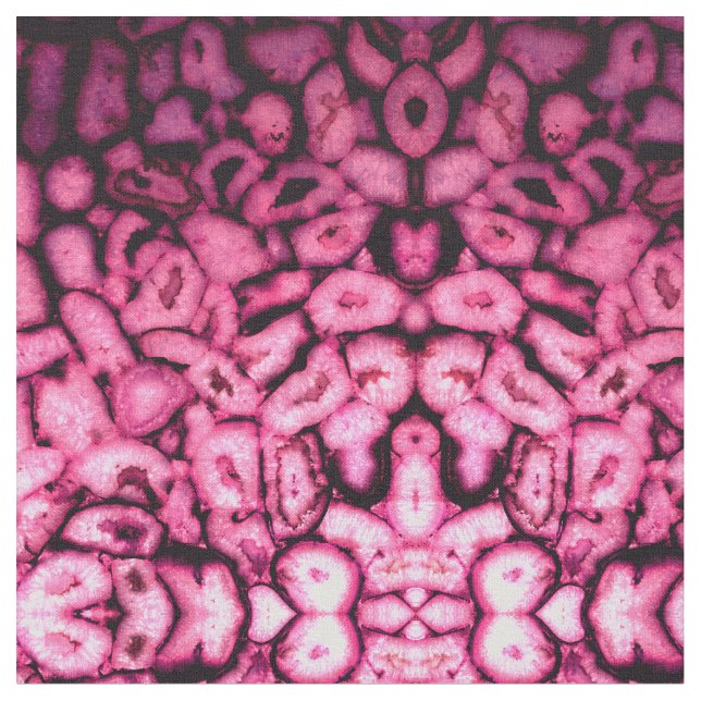 Rosa Quartz Agate Geodes abstraktes Muster Stoff (Nahaufnahme)