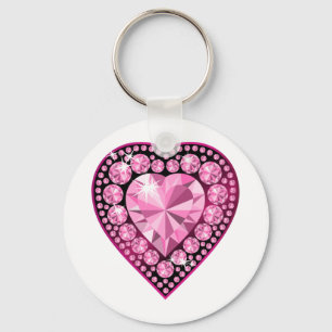 Rosa Quartz Gem Herz Schlüsselanhänger