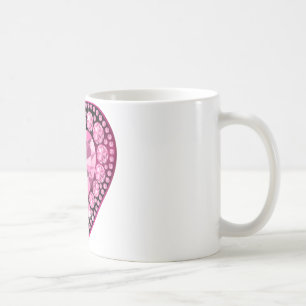 Rosa Quartz Gem Herz Tasse
