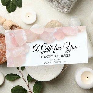 Rosa Quarz Wellness-Center Salon Geschenkgutschein Werbekarte