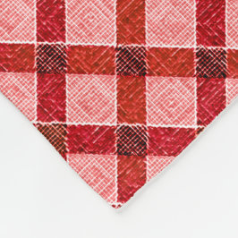Rosa Quertartan kariert mit leichtem, rauem Relief Fleecedecke