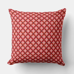 Rosa Quertartan kariert mit leichtem, rauem Relief Kissen